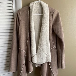 Double Zero Faux Shearling Sweatshirt Jacket